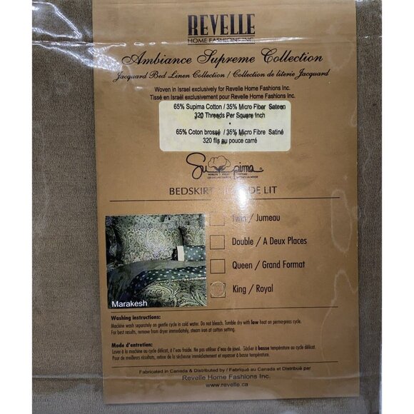 Revelle Supreme Collection Marakesh King Bed Skirt Supima Cotton 6278J2 - Picture 3 of 9